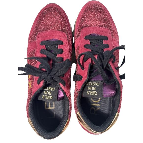 SUN68 ITALY ALLY GLITTER DONNA SNEAKERS BORDEAUX WOMENS US 8 - Picture 8 of 9